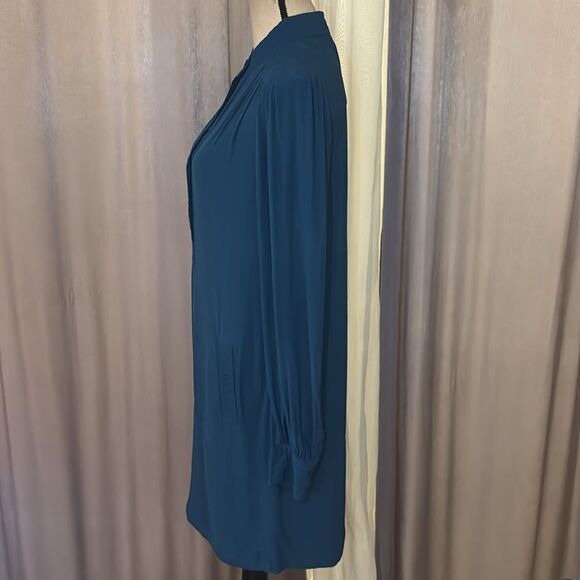 Diane Von Furstenberg deep teal 100% rayon shirt dress, US4 - Picture 7 of 9